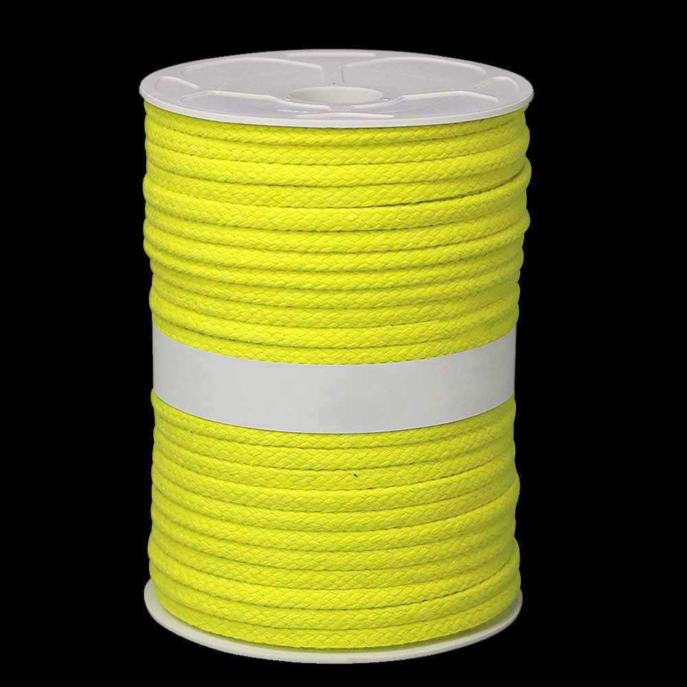 Corda giallo fluo in cotone 8mm (al metro)